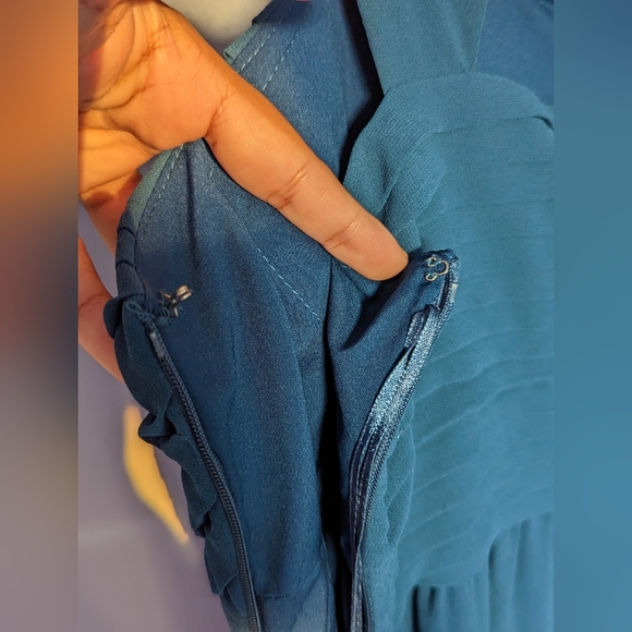 Modcloth Blue/teal flowy dress - Picture 11 of 12